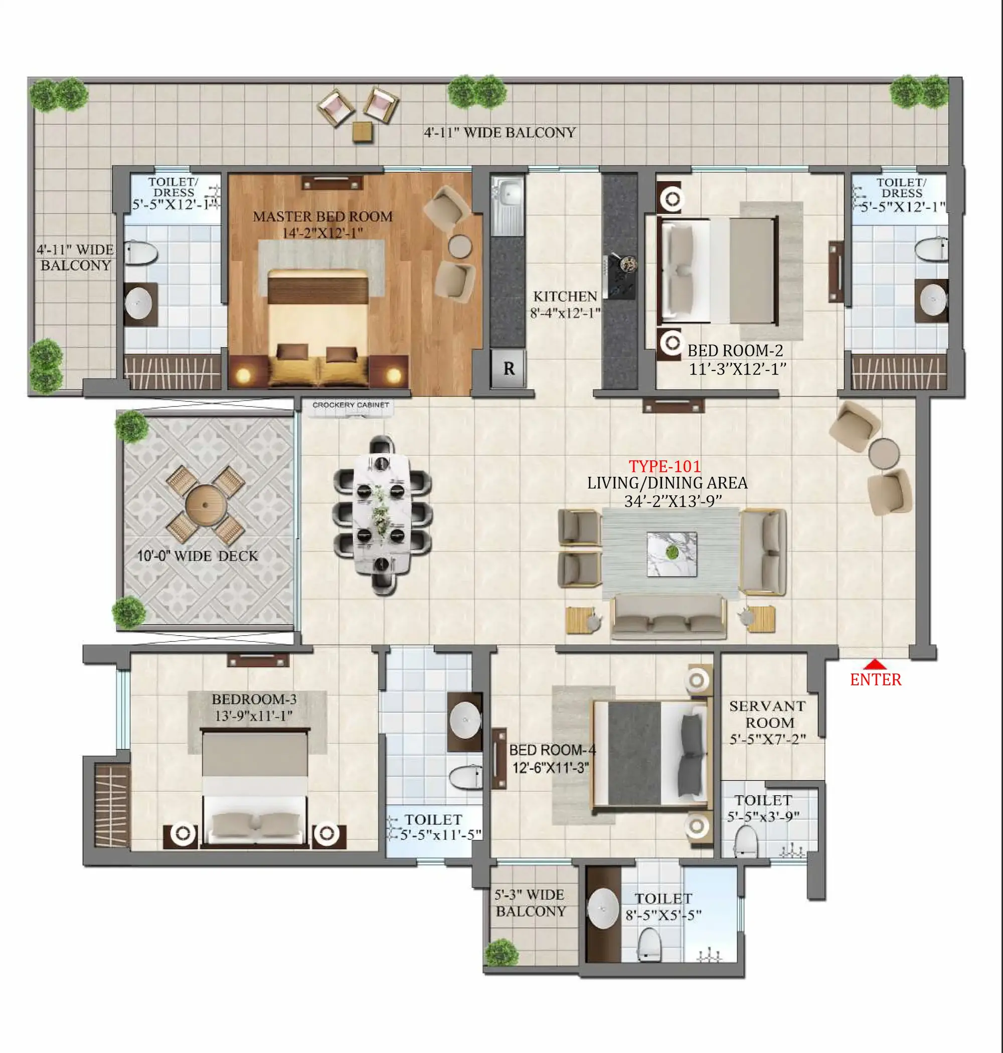 4BHK / TYPE-A / UNIT NO-01