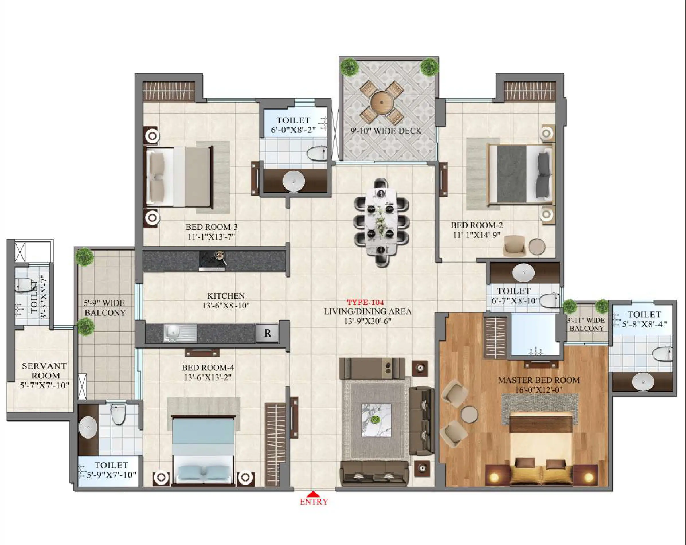 4BHK / TYPE-B / UNIT NO-04