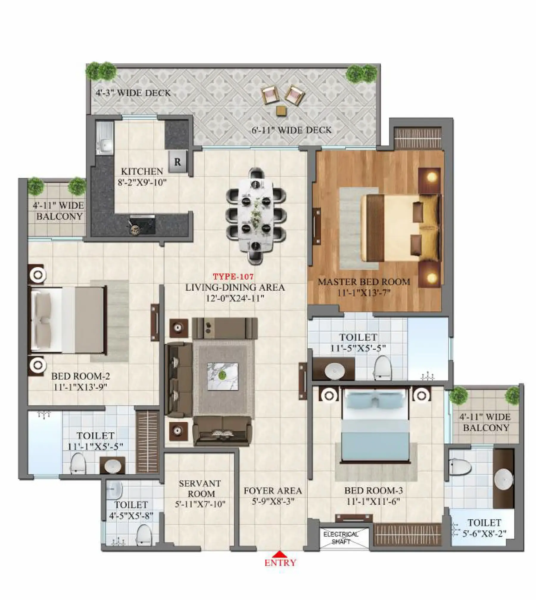 3BHK / TYPE-C / UNIT NO-07