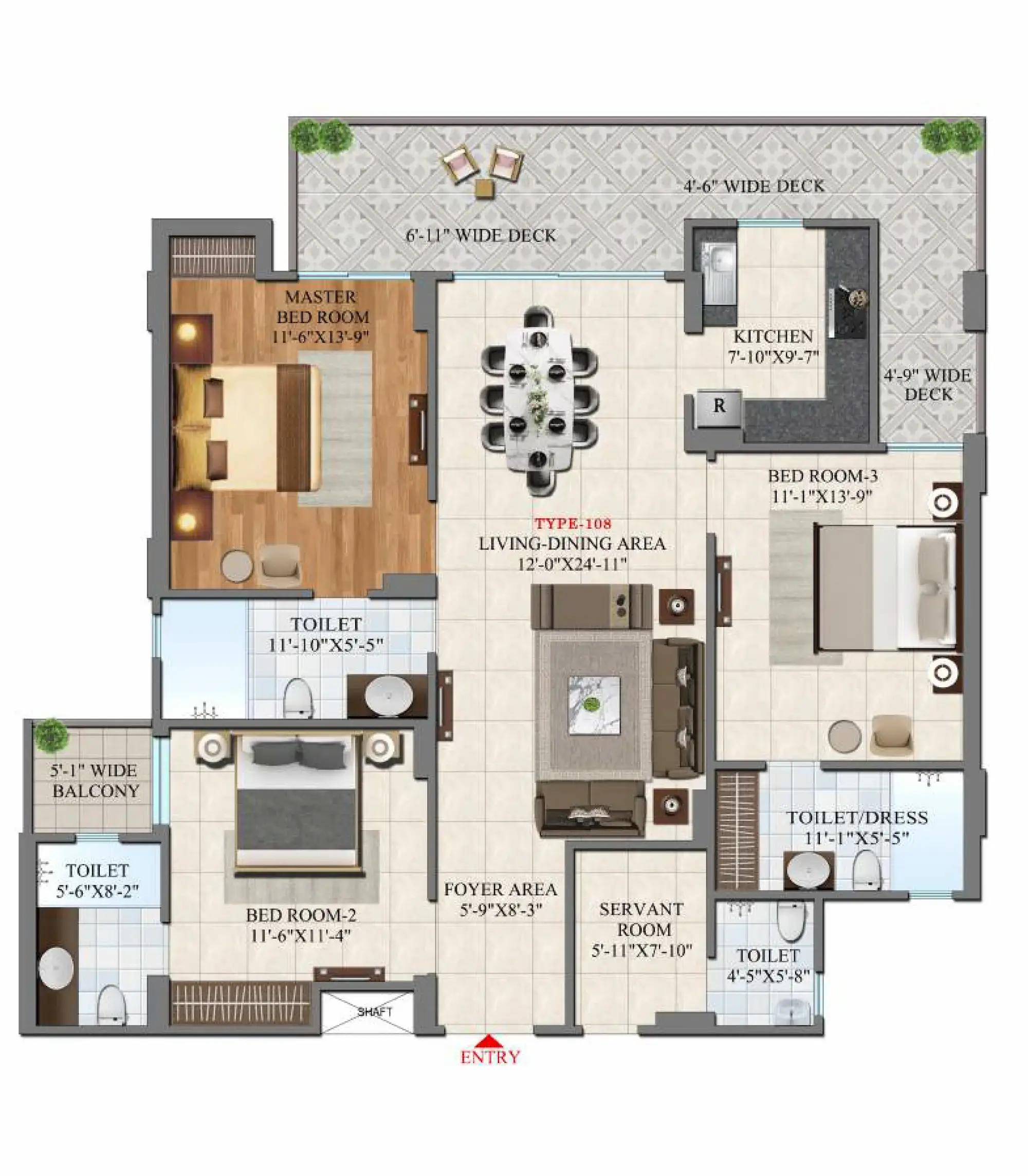 3BHK / TYPE-D / UNIT NO-08