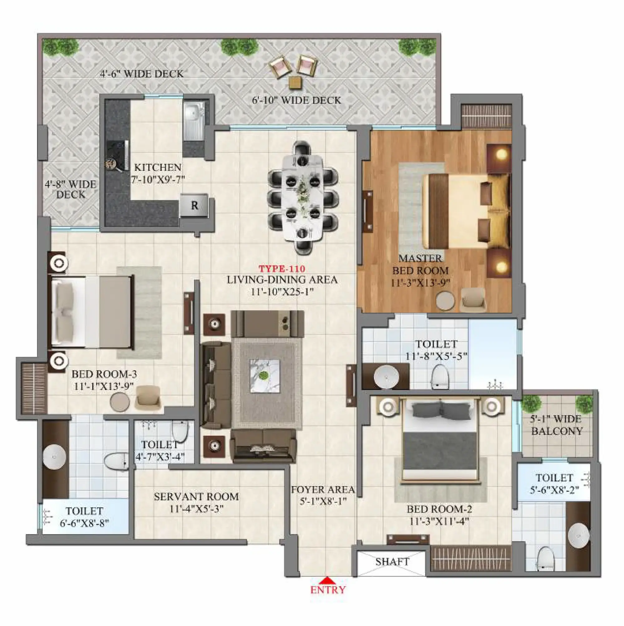 3BHK / TYPE-D / UNIT NO-10